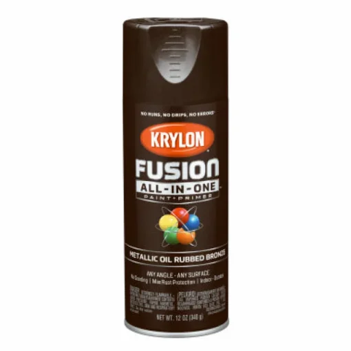 Krylon Fusion All-In-One Metallic Oil Rubbed Bronze Paint + Primer Spray Paint 12 oz (Pack of 6).
