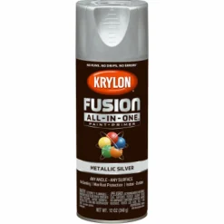 Krylon Fusion All-In-One Metallic Silver Paint + Primer Spray Paint 12 oz (Pack of 6).