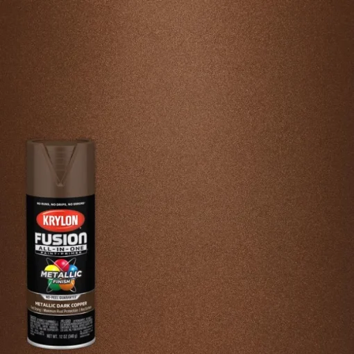 Krylon Fusion All-In-One Metallic Dark Copper Paint + Primer Spray Paint 12 oz (Pack of 6).