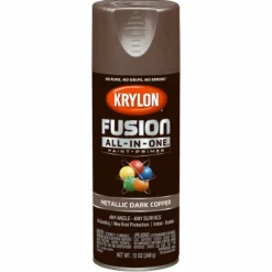 Krylon Fusion All-In-One Metallic Dark Copper Paint + Primer Spray Paint 12 oz (Pack of 6).
