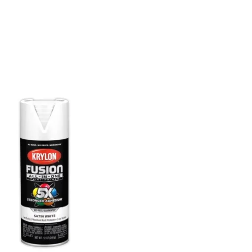 Krylon Fusion All-In-One Satin White Paint + Primer Spray Paint 12 oz (Pack of 6).
