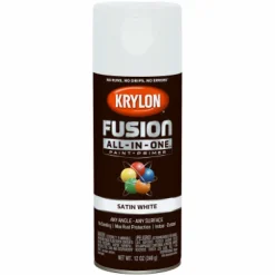 Krylon Fusion All-In-One Satin White Paint + Primer Spray Paint 12 oz (Pack of 6).