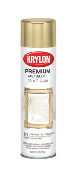 Krylon Gloss 18 KT Gold Metallic Spray Paint 8 oz. (Pack of 6)