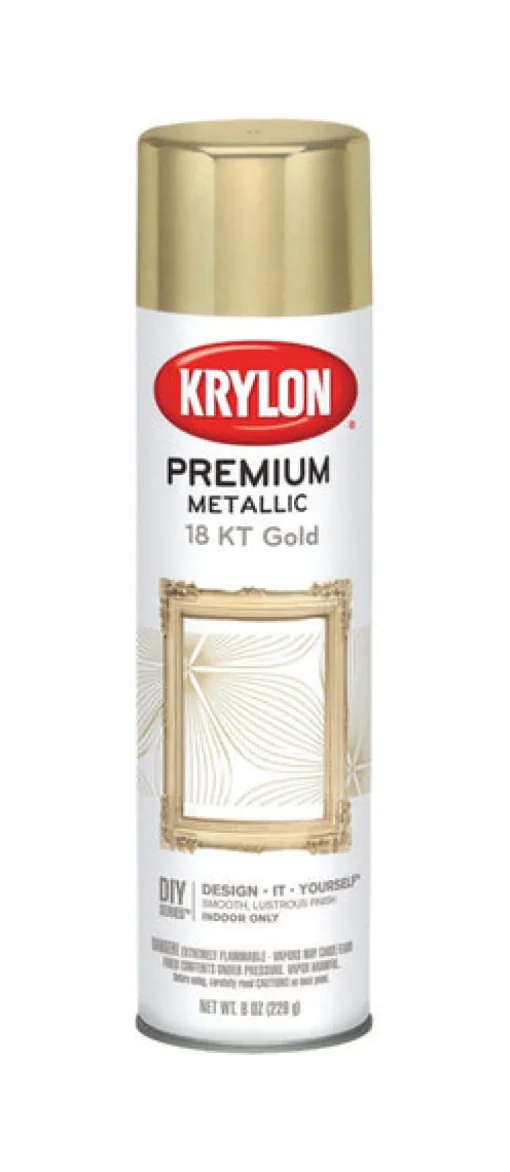 Krylon Gloss 18 KT Gold Metallic Spray Paint 8 oz. (Pack of 6)