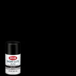 Krylon Short Cuts Gloss Black Spray Paint 3 oz. (Pack of 6)
