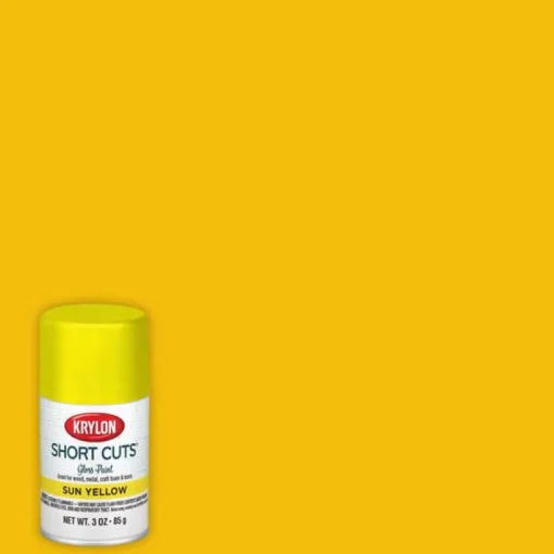 Krylon Short Cuts Gloss Sun Yellow Spray Paint 3 oz. (Pack of 6)
