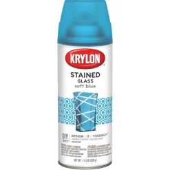 Krylon Soft Blue Solvent Cleanup Smooth Translucent Stained Glass Spray Paint 11.5 oz.
