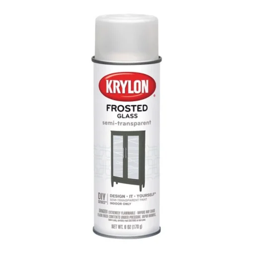 Krylon White Frosted Glass Lacquer Thinner Aerosol Can Spray Paint 6 oz. (Pack of 6)