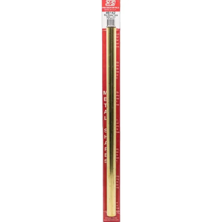 K&S 19/32 in. D X 12 in. L Round Brass Tube 1 pk