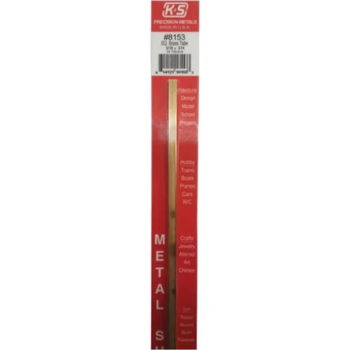 K&S 3/16 in. W X 12 in. L Square Brass Tube 1 pk