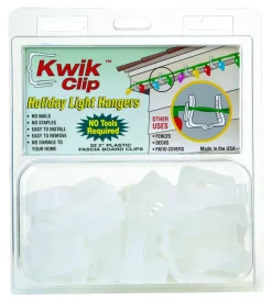 Kwik Clip Plastic White Non-Electric Light Hanger Clips Accessory 2 H x 2 W in.