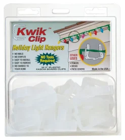 Kwik Clip Plastic White Non-Electric Light Hanger Clips Accessory 2 H x 2 W in.