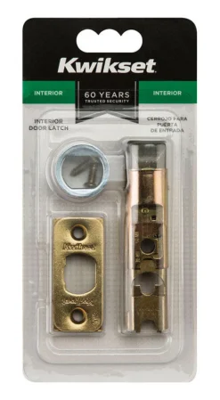 Kwikset Bright Brass Gold Steel Door Latch 1 pk
