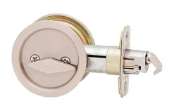 Kwikset Satin Nickel Metal Indoor Round Bed/Bath Pocket Door Lock