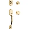 Kwikset SmartKey Chelsea Polished Brass Handleset Right or Left Handed