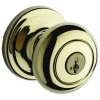 Kwikset SmartKey Juno Polished Brass Entry Door Knob KW1 1-3/4 in.