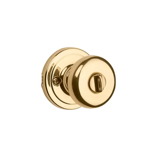 Kwikset SmartKey Juno Polished Brass Entry Door Knob KW1 1-3/4 in.