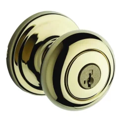 Kwikset SmartKey Juno Polished Brass Entry Door Knob KW1 1-3/4 in.