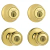 Kwikset Tylo Polished Brass Double Entry Door Kit 1-3/4 in.