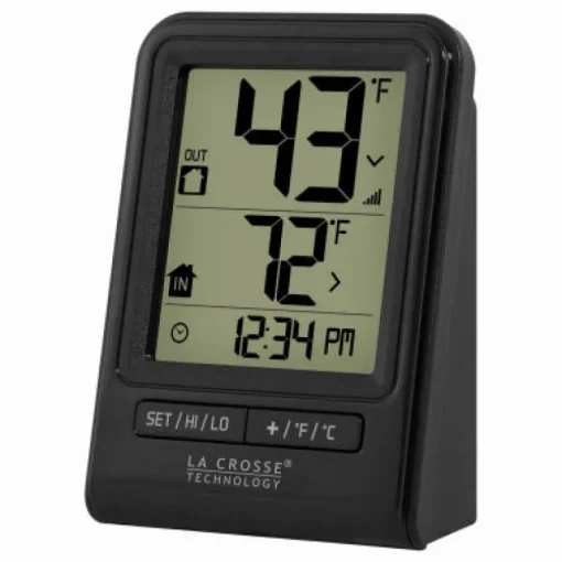 La Crosse Technology Black Plastic 140 Deg. F Wireless Thermometer 2.64 L x 1.38 W in.
