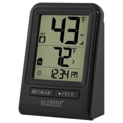 La Crosse Technology Black Plastic 140 Deg. F Wireless Thermometer 2.64 L x 1.38 W in.