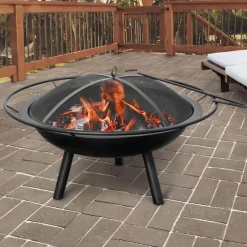 Landmann Halo Wood Fire Pit 17.5 in. H x 27.5 in. W x 27.5 in. D Steel