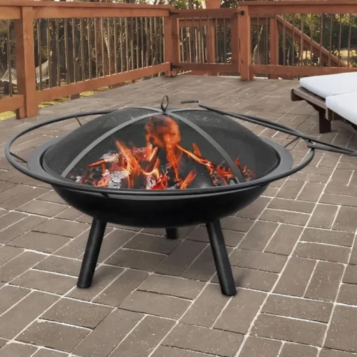 Landmann Halo Wood Fire Pit 17.5 in. H x 27.5 in. W x 27.5 in. D Steel
