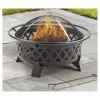 Lattice Fire Pit, Steel Legs, 35 x 35 x 22-In.