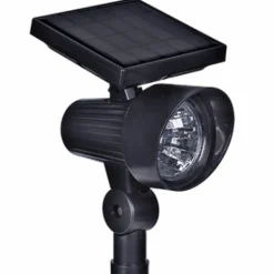 LED Solar Spot Light, Black, 100 Lumens