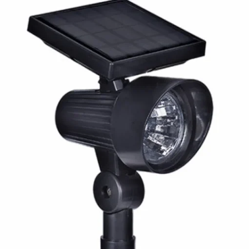 LED Solar Spot Light, Black, 100 Lumens