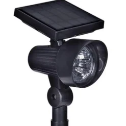 LED Solar Spot Light, Black, 100 Lumens
