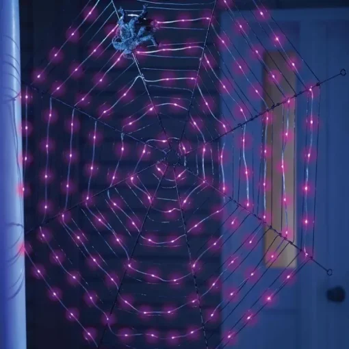 LED SPIDER WEB PURPLE