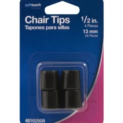 LEG TIP RND BLK .5"W 4PK