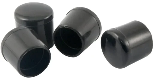 LEG TIP RND BLK .5"W 4PK