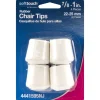 LEG TIP WHT RND 7/8" 4PK