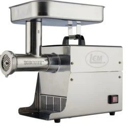 Lem Products Big Bite Brushed Silver 1 speed 7 lb. Meat Grinder .5 hp
