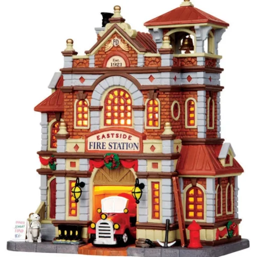 Lemax Eastside Fire Station Village Building Multicolor Porcelain 8.9 in. 1 each