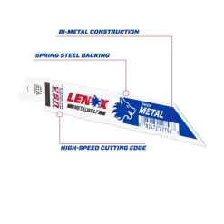 Lenox 6 in. Bi-Metal Reciprocating Saw Blade 14 TPI 1 pk (Pack of 50)