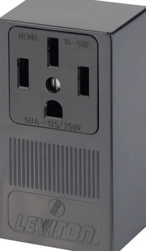 Leviton 50 amps 250 V Black Outlet 6-50R 1 pk