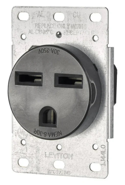 Leviton 30 amps 250 V Black Outlet 6-30R 1 pk