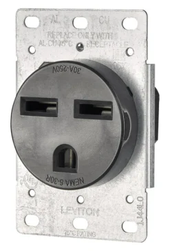 Leviton 30 amps 250 V Black Outlet 6-30R 1 pk