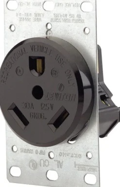 Leviton 30 amps 125 V Black Outlet TT-30R 1 pk