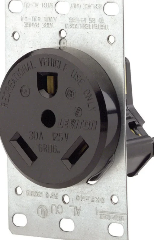 Leviton 30 amps 125 V Black Outlet TT-30R 1 pk