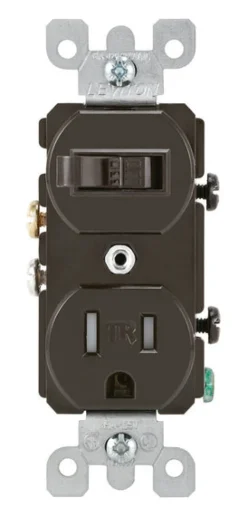 Leviton 15 amps 120 V Brown Combination Switch/Outlet 5-15R 1 pk