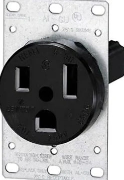 Leviton 50 amps 250 V Duplex Black Outlet 6-50R 1 pk