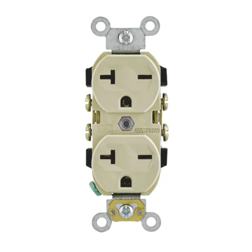 Leviton 20 amps 250 V Duplex Ivory Outlet 6-20R 1 pk