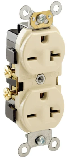 Leviton 20 amps 250 V Duplex Ivory Outlet 6-20R 1 pk