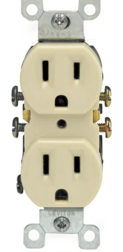 Leviton 15 amps 125 V Duplex Ivory Outlet 5-15R 1 pk