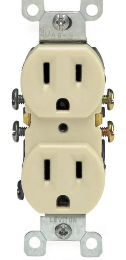 Leviton 15 amps 125 V Duplex Ivory Outlet 5-15R 1 pk
