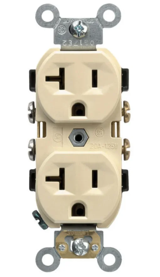 Leviton 20 amps 125 V Duplex Ivory Outlet 5-20R 1 pk